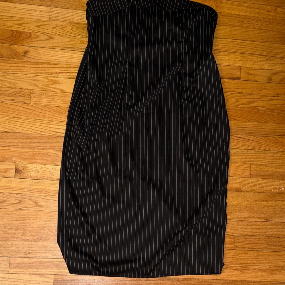 Strapless Black Pinstripe Dress 4XL